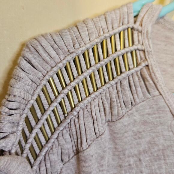 Rose + Olive Size Medium M Light Heathered Purple Pink Metal Embellished Soft - Picture 2 of 9